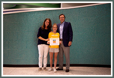 Annie with proud parents Lauren and Matt
