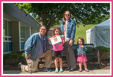 Isla with Tom, Jen, and Tally Straw